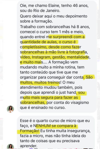 Depoimento de aluna 1